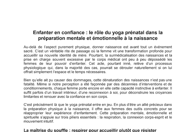 write engaging wellness blog articles in french